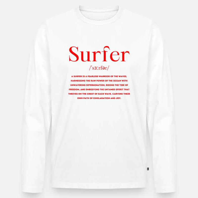 Surfer Definition - Männer Premium Bio Langarmshirt - Weiß
