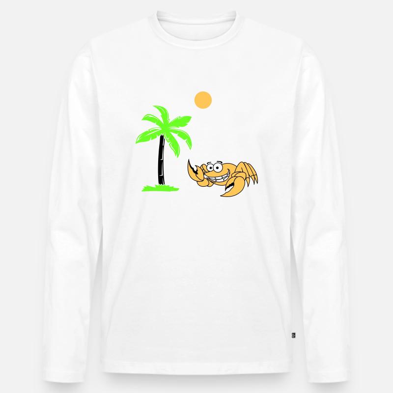 krebs palme - Männer Premium Bio Langarmshirt - Weiß