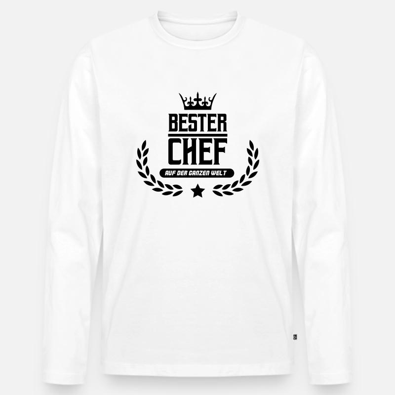 bester chef der welt - Männer Premium Bio Langarmshirt - Weiß