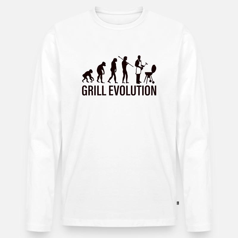 grill evolution - Männer Premium Bio Langarmshirt - Weiß