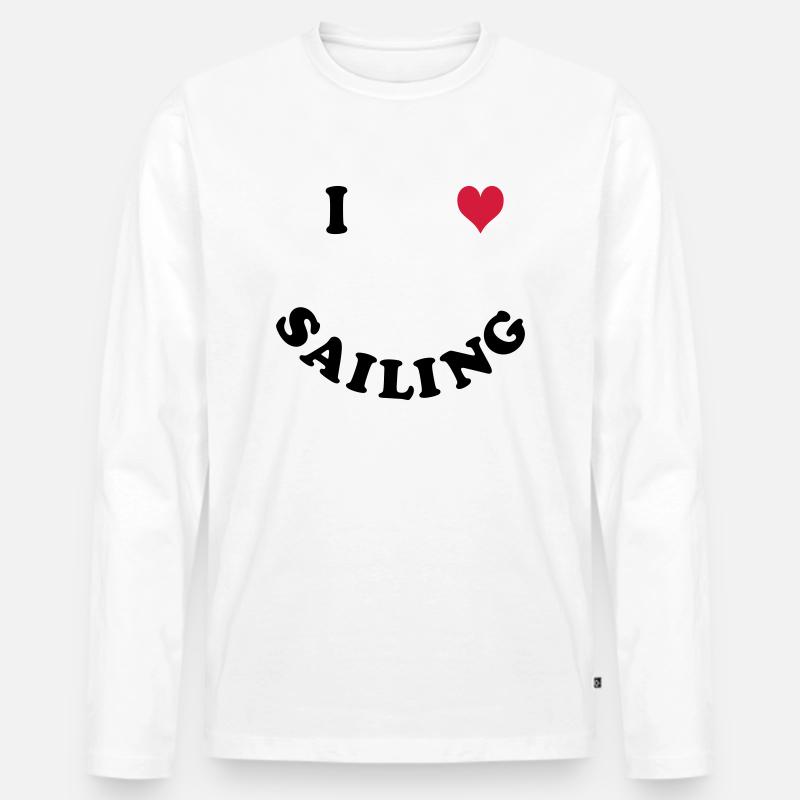 Segeln - Männer Premium Bio Langarmshirt - Weiß