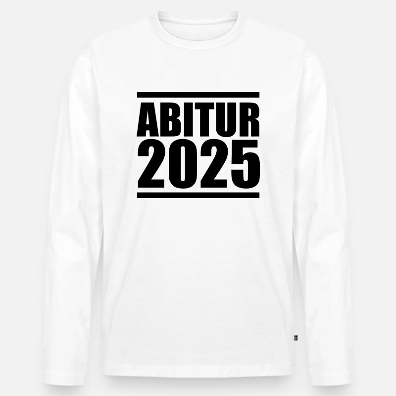 abitur 2025 - Männer Premium Bio Langarmshirt - Weiß