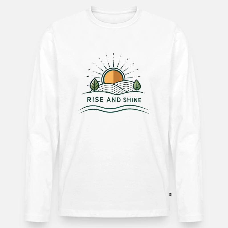 Raus aus den Federn - Männer Premium Bio Langarmshirt - Weiß