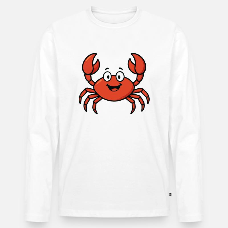 krabbe comic - Männer Premium Bio Langarmshirt - Weiß