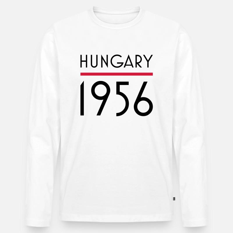 Hungary 1956 - Männer Premium Bio Langarmshirt - Weiß