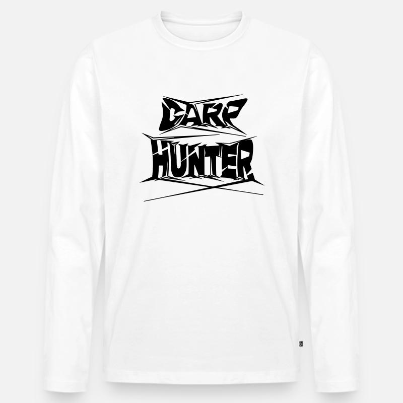 Carp Hunter - Männer Premium Bio Langarmshirt - Weiß