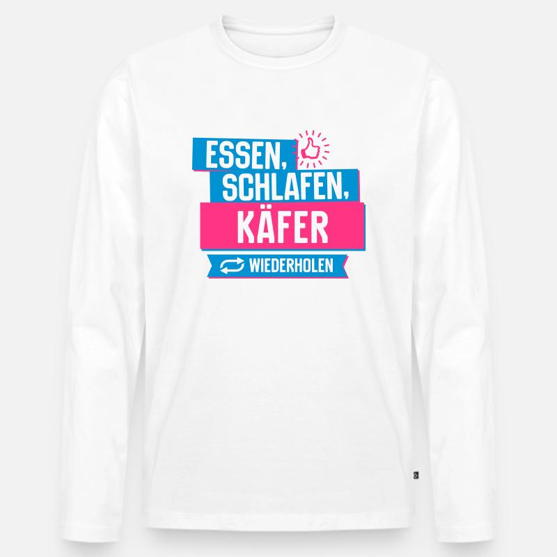 Hobby Käfer - Männer Premium Bio Langarmshirt - Weiß