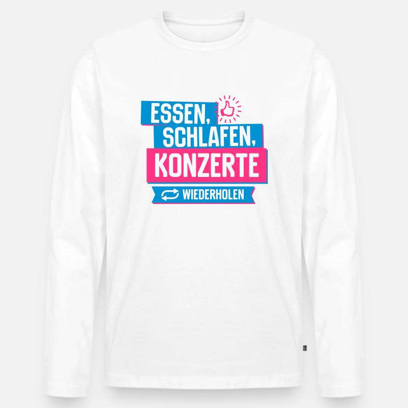 Hobby Konzerte - Männer Premium Bio Langarmshirt - Weiß