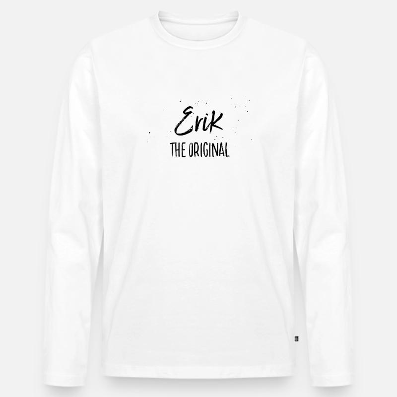 Erik - Männer Premium Bio Langarmshirt - Weiß