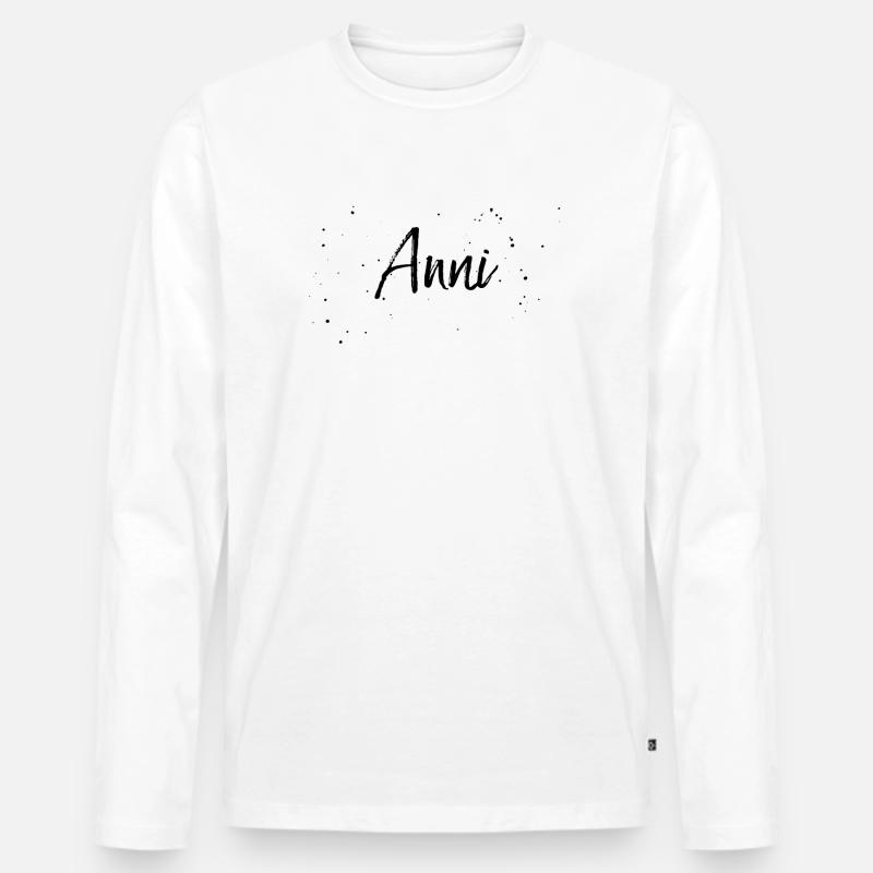 Anni - Männer Premium Bio Langarmshirt - Weiß