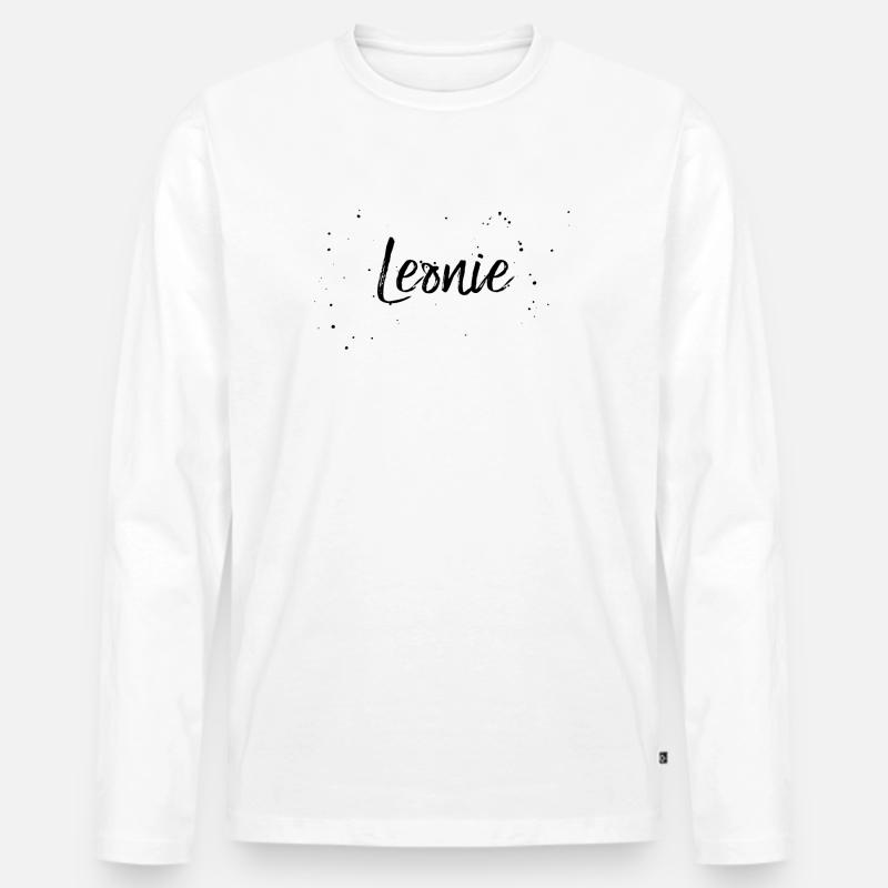 Leonie - Männer Premium Bio Langarmshirt - Weiß