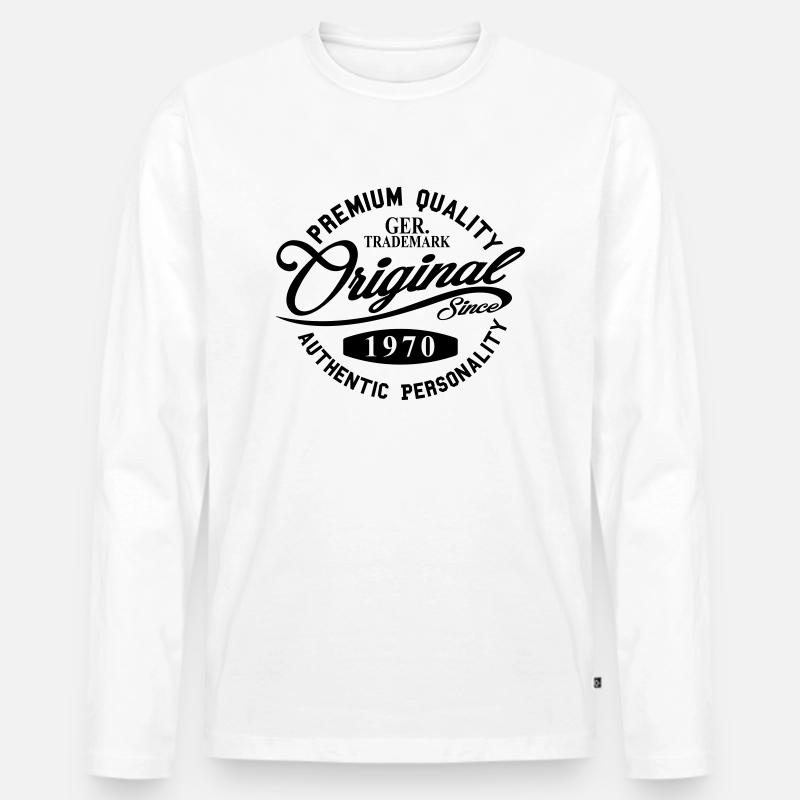 Original Since 1970 - Männer Premium Bio Langarmshirt - Weiß