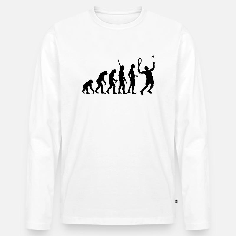 evolution_tennis_b_1c - Männer Premium Bio Langarmshirt - Weiß