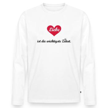 Zutat Liebe Koch Köchin Chefkoch Chefköchin - Männer Premium Bio Langarmshirt - Weiß - Vorne - Nico (187cm)