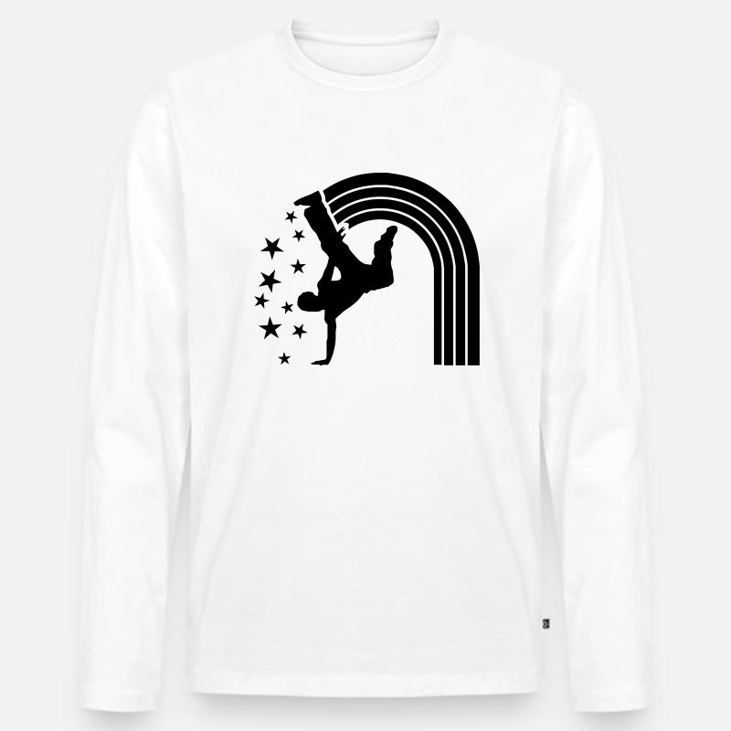 dancer - your text here - Männer Premium Bio Langarmshirt - Weiß
