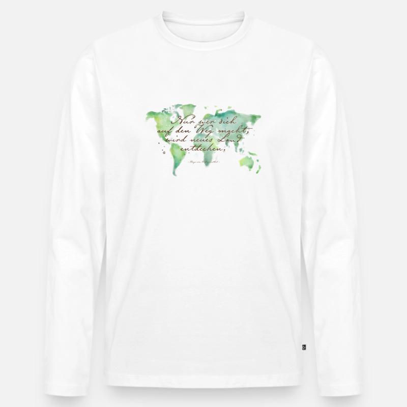 Land entdecken - Männer Premium Bio Langarmshirt - Weiß