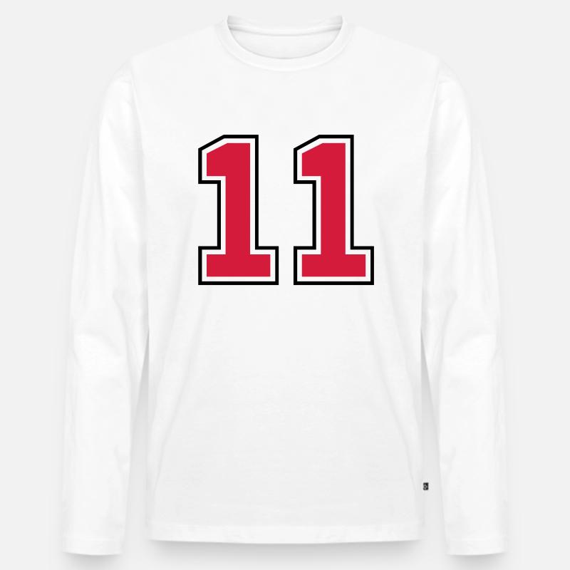 11__f2 - Männer Premium Bio Langarmshirt - Weiß