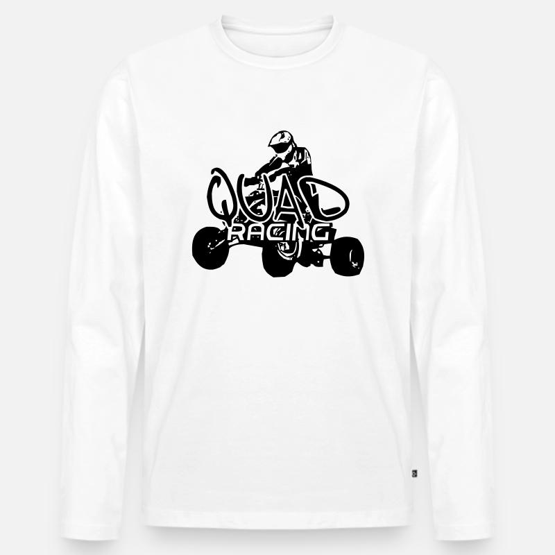 quad3 - Männer Premium Bio Langarmshirt - Weiß