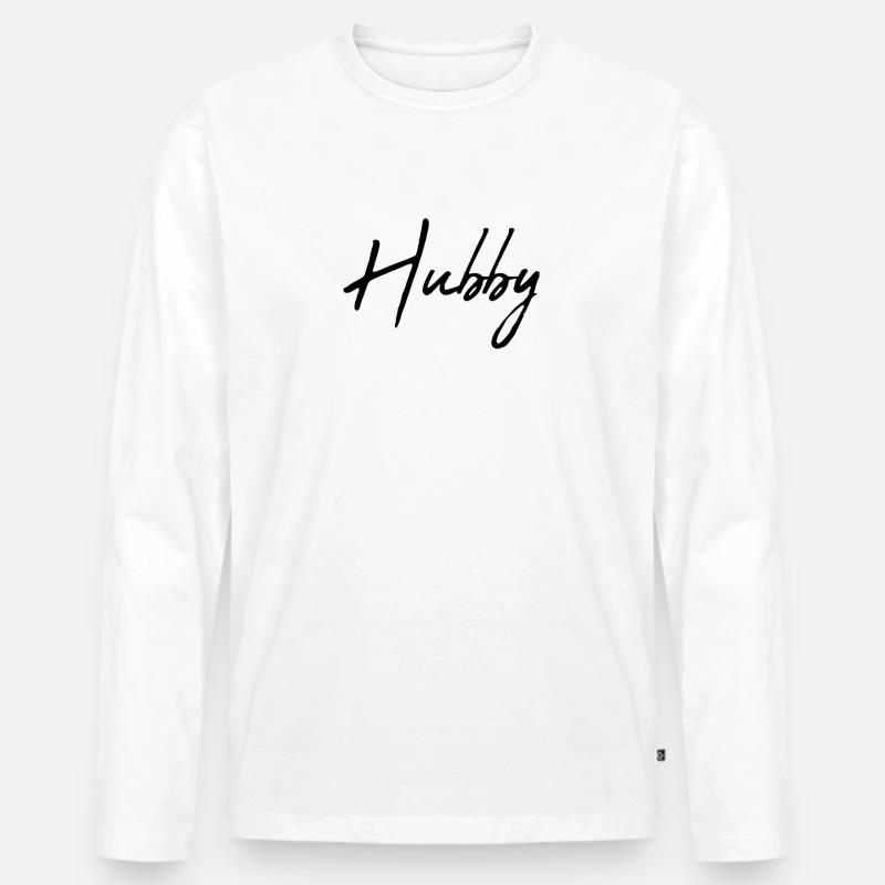 Wifey, Hubby / Geschenk Idee - Männer Premium Bio Langarmshirt - Weiß