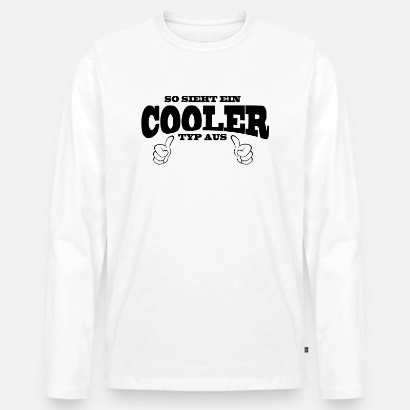 Cooler Typ - Männer Premium Bio Langarmshirt - Weiß