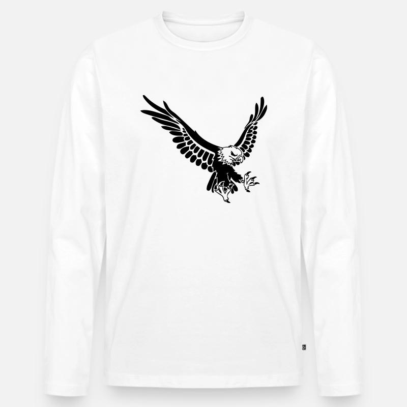 eagle - Männer Premium Bio Langarmshirt - Weiß