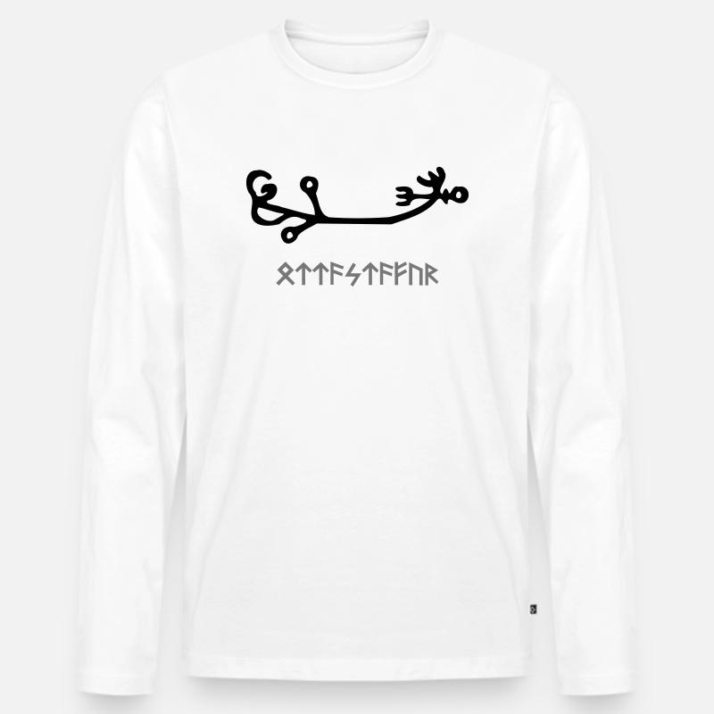 Wikinger Rune - Männer Premium Bio Langarmshirt - Weiß