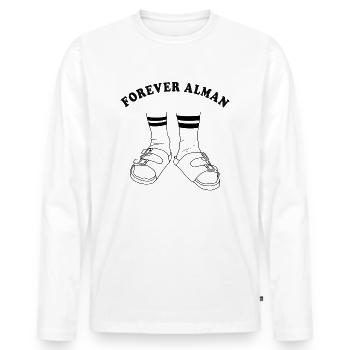 Forever Alman | Typisch Deutsch | Geschenkidee - Männer Premium Bio Langarmshirt - Weiß - Vorne - Nico (187cm)