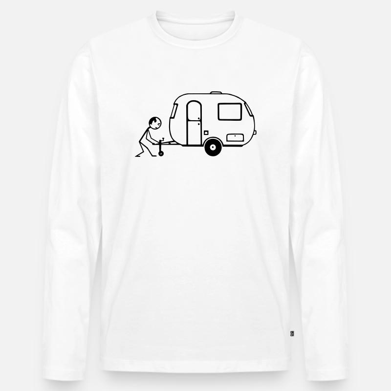 Caravan - Männer Premium Bio Langarmshirt - Weiß