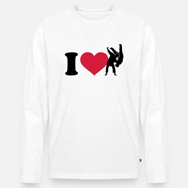 Judo - Männer Premium Bio Langarmshirt - Weiß