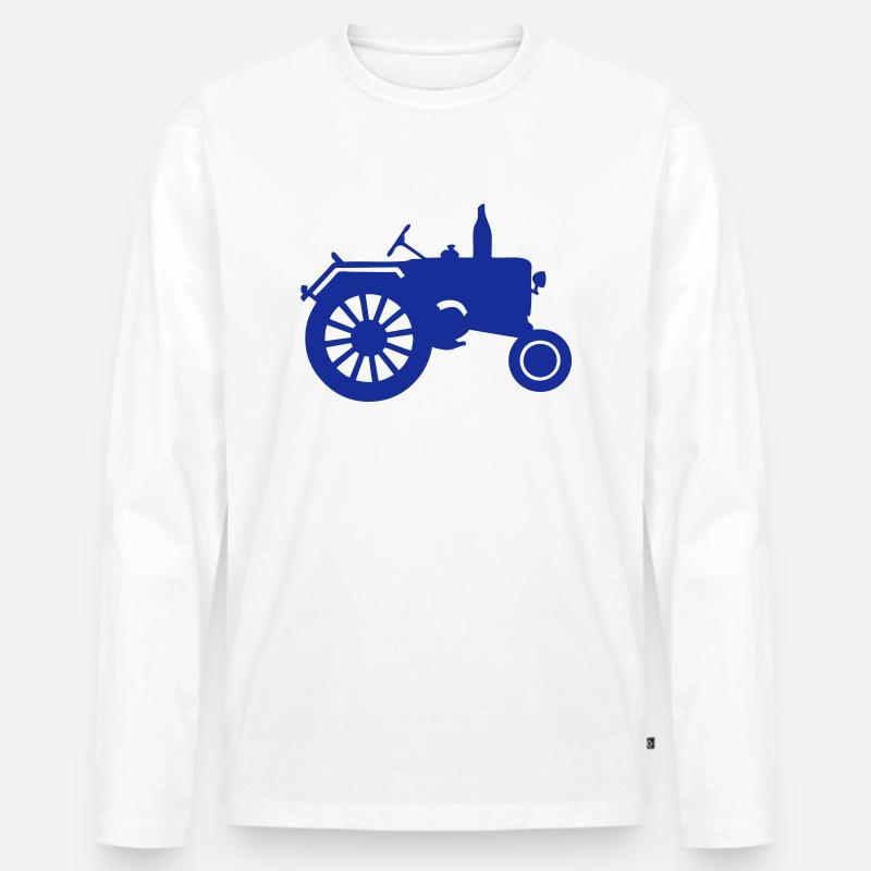 alter Traktor - Männer Premium Bio Langarmshirt - Weiß