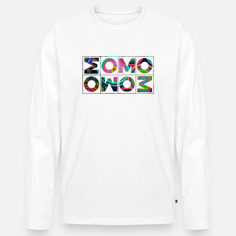 OM Mantra Mandala - Männer Premium Bio Langarmshirt - Weiß