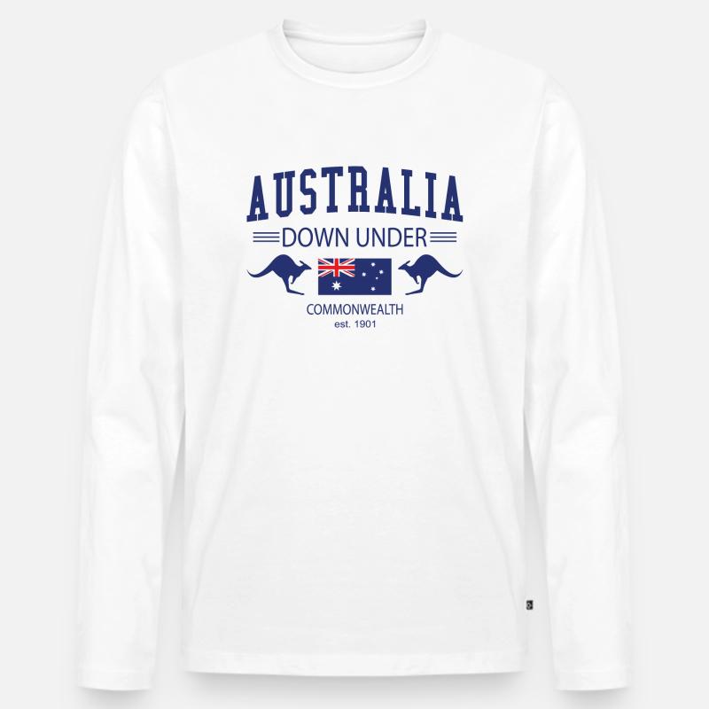Australia - Männer Premium Bio Langarmshirt - Weiß