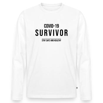 COVID-19 Survivor - Men's Premium Organic Long Sleeve Shirt - white - Front - Nico (187cm)
