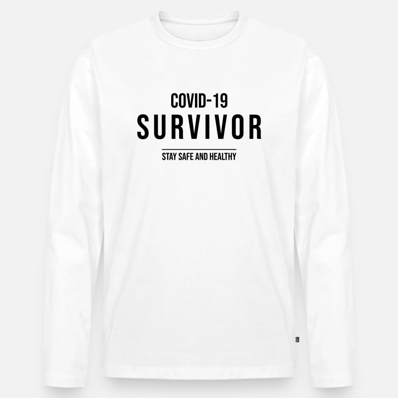 COVID-19 Survivor - Männer Premium Bio Langarmshirt - Weiß