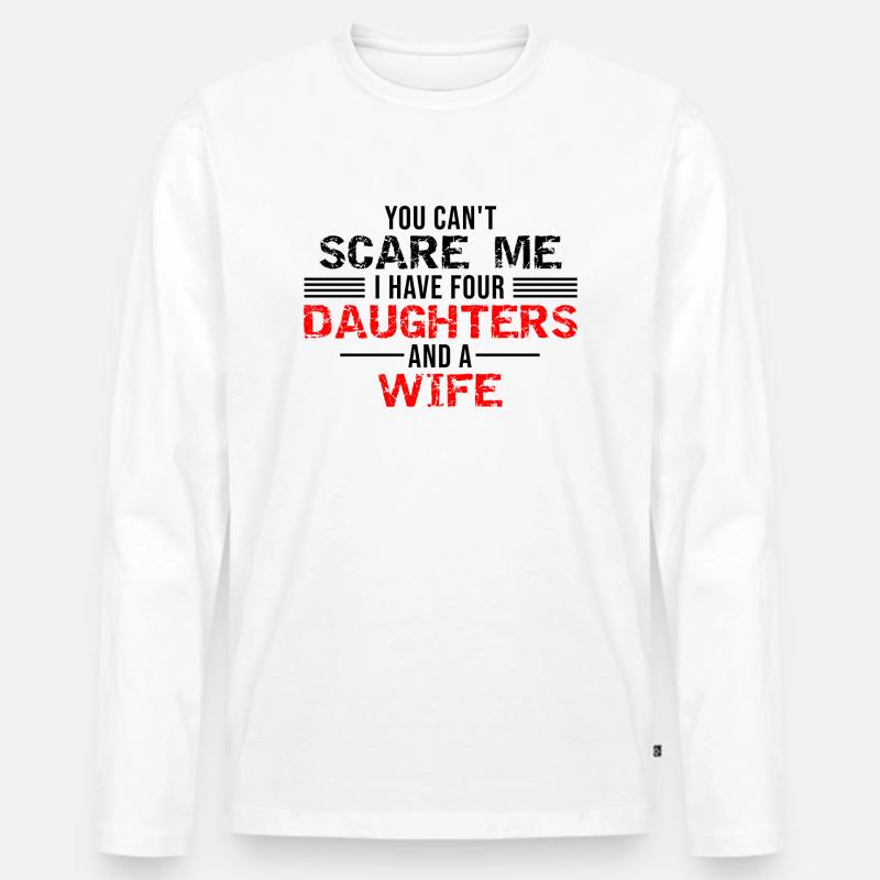 VIER TÖCHTER - Männer Premium Bio Langarmshirt - Weiß