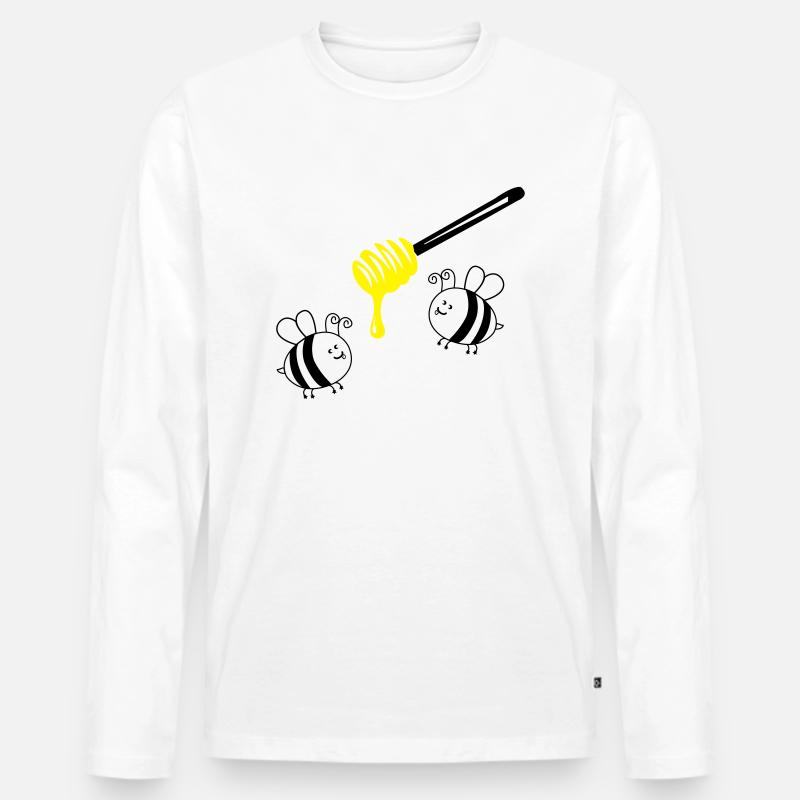 honey bees 2 - Männer Premium Bio Langarmshirt - Weiß