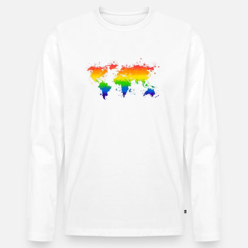 A pride World - Männer Premium Bio Langarmshirt - Weiß