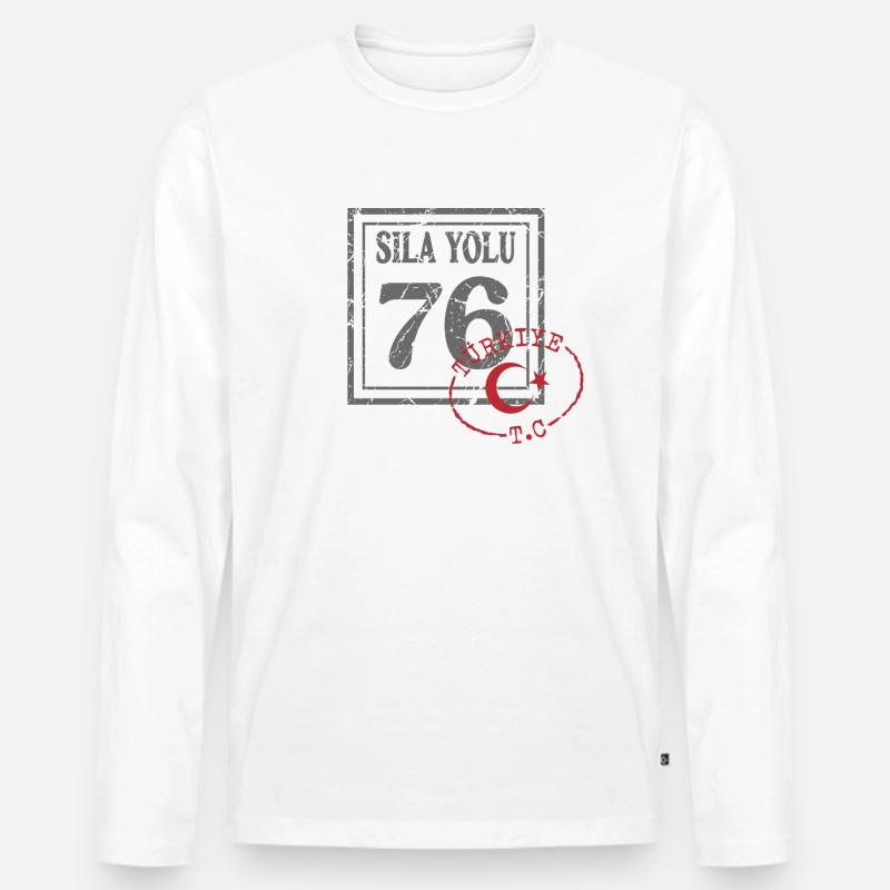 Iğdır - Männer Premium Bio Langarmshirt - Weiß
