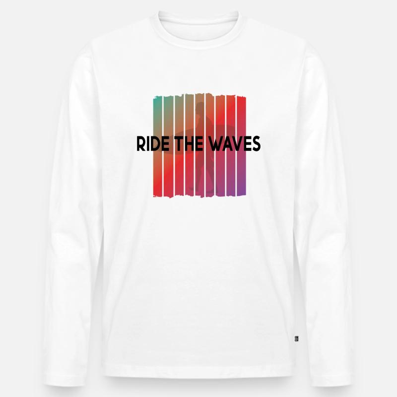 Surfing Surfboard Surfer Geschenksidee - Männer Premium Bio Langarmshirt - Weiß