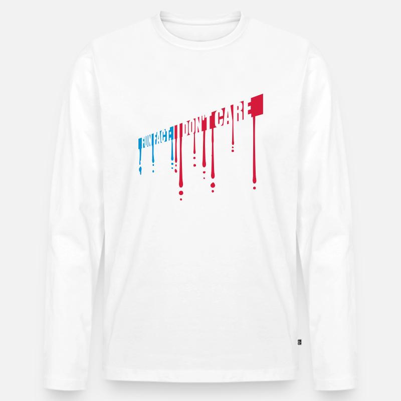 I dont care fact - Männer Premium Bio Langarmshirt - Weiß