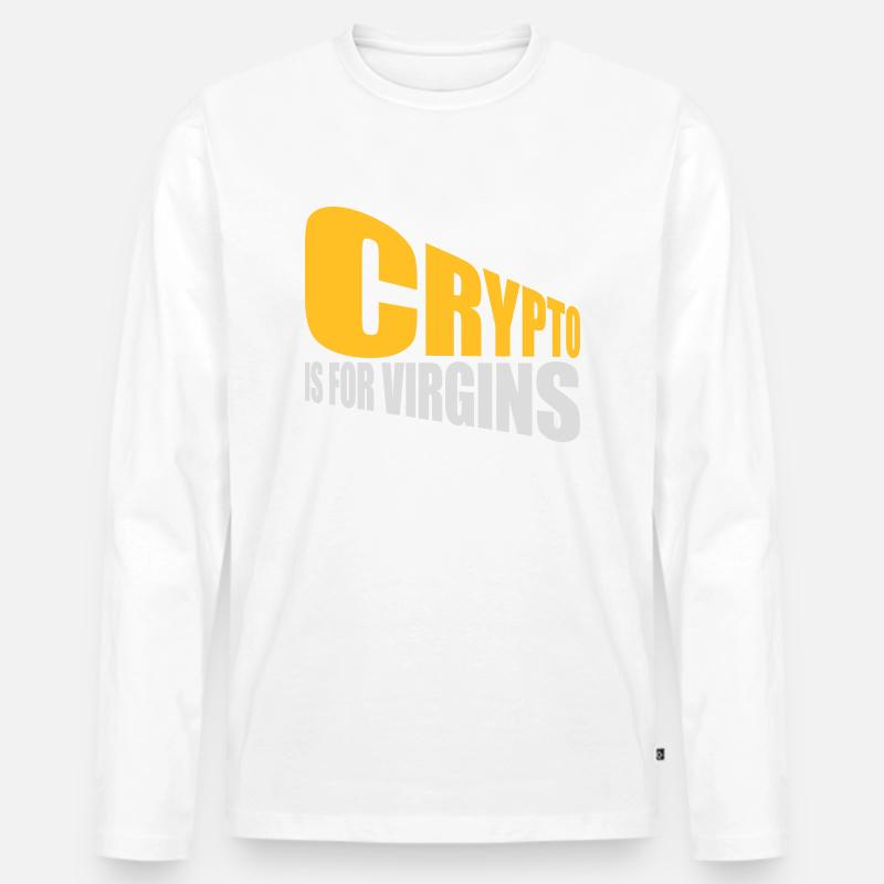 crypto is for virgins - Männer Premium Bio Langarmshirt - Weiß