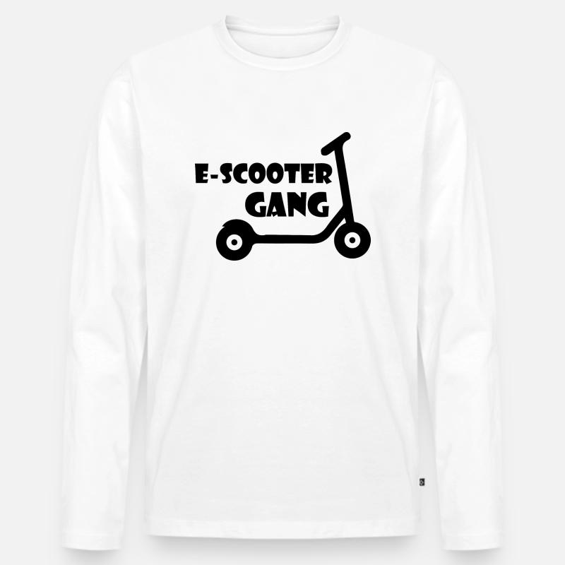 E-Scooter Roller Scooter - Männer Premium Bio Langarmshirt - Weiß