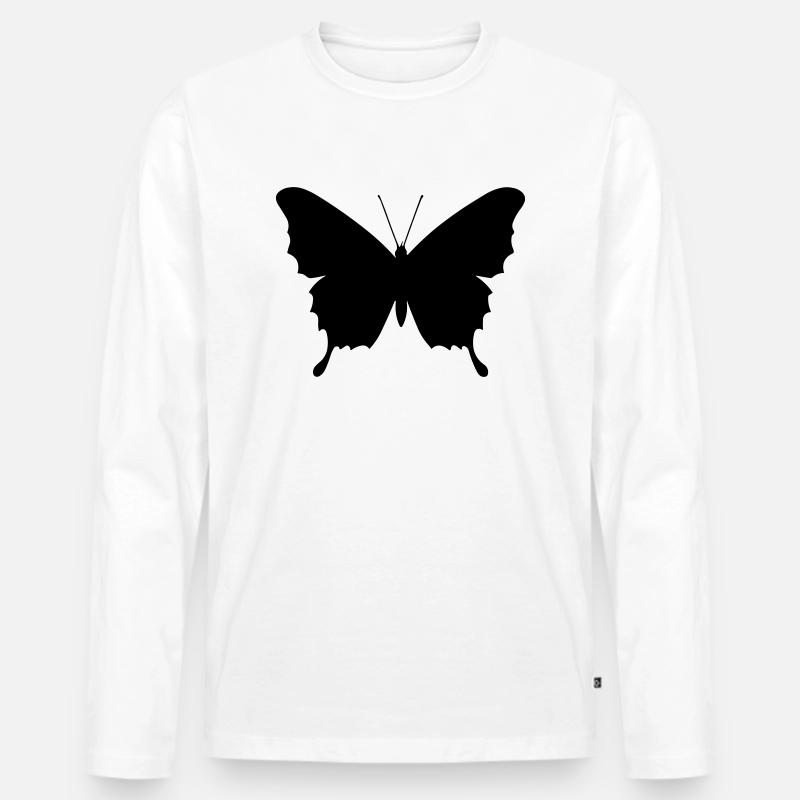 Kleiner Schmetterling - Männer Premium Bio Langarmshirt - Weiß