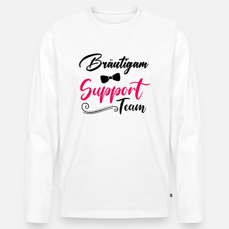bräutigam support team - Männer Premium Bio Langarmshirt - Weiß