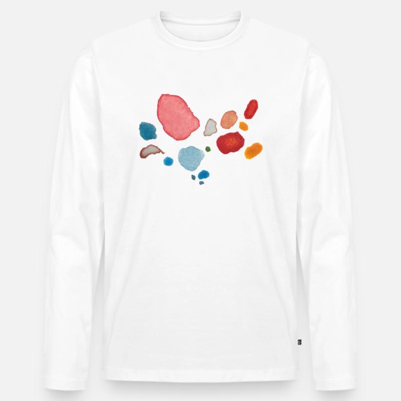 Punkte Muster - Männer Premium Bio Langarmshirt - Weiß