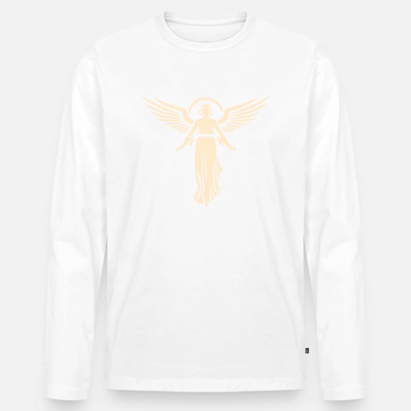 Durchlauchtiger Engel Himmlisch - Männer Premium Bio Langarmshirt - Weiß