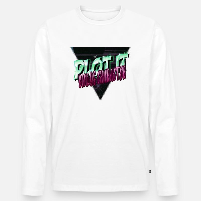 funny present storytelling techniques - Männer Premium Bio Langarmshirt - Weiß