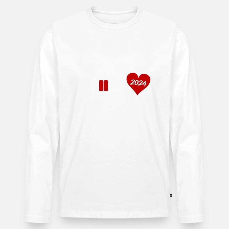 onkel loading 2024 - Männer Premium Bio Langarmshirt - Weiß