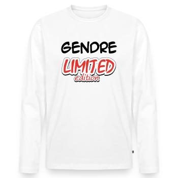 GENDRE LIMITED EDITION - T-shirt manches longues Premium bio Homme - blanc - Devant - Nico (187cm)