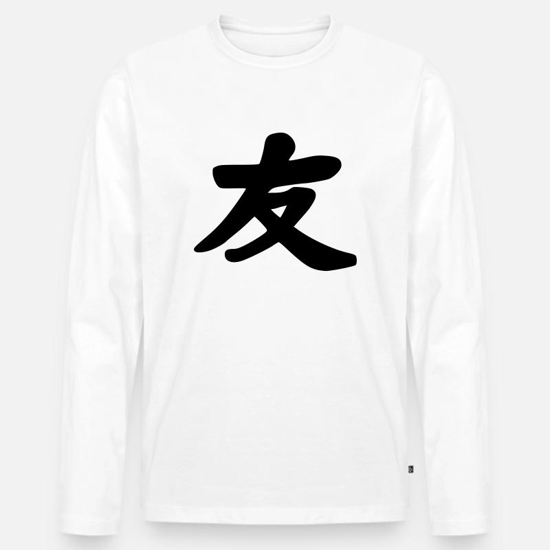 Freundschaft - Männer Premium Bio Langarmshirt - Weiß